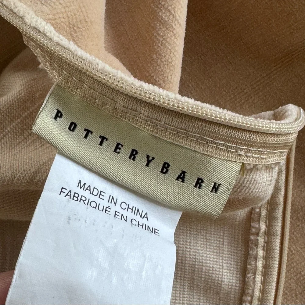 Pottery Barn 20 x 20 Beige Velour Feel Square Pillow Covers Set of 2